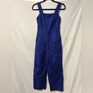 Boden Cotton Linen Wide Leg Cropped Jumpsuit